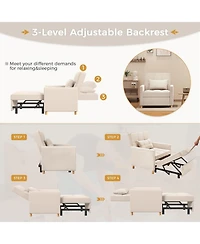 Aecojoy 31.5" Sleeper Chair, Convertible Chair Bed for Adults, 3-in-1 Pull Out Sofa Chair