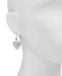 Patricia Nash Glass Stone Worn Silver-Tone Heart Drop Earrings