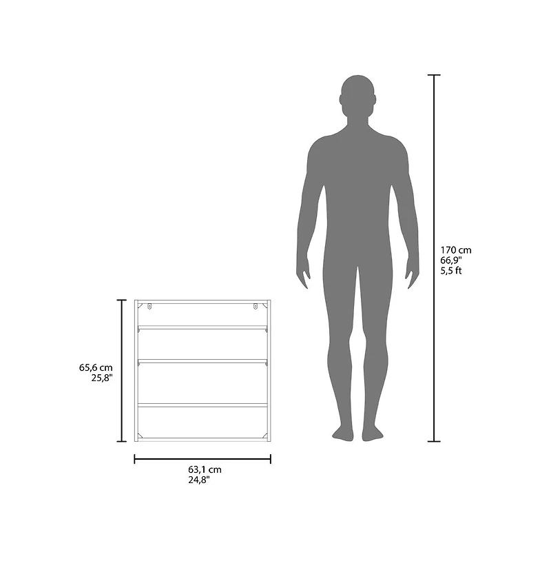 Fm Furniture Gaviota Wall-Mounted Medicine Cabinet, Two Doors, Three Interior Shelves, Modern Bathroom Storage Unit, White