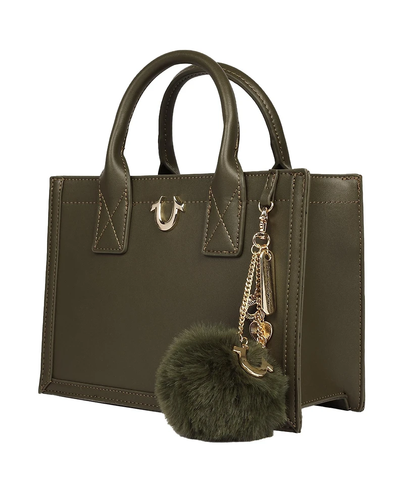 True Religion Pom Dangle Modern Tote