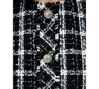 Fcuk Women's Windowpane Tweed Sleeveless Crop Top