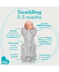 Love To Dream Baby Swaddle Up Sleep Sack - Fleece 1.5 Tog Olive Medium (13-19lbs)