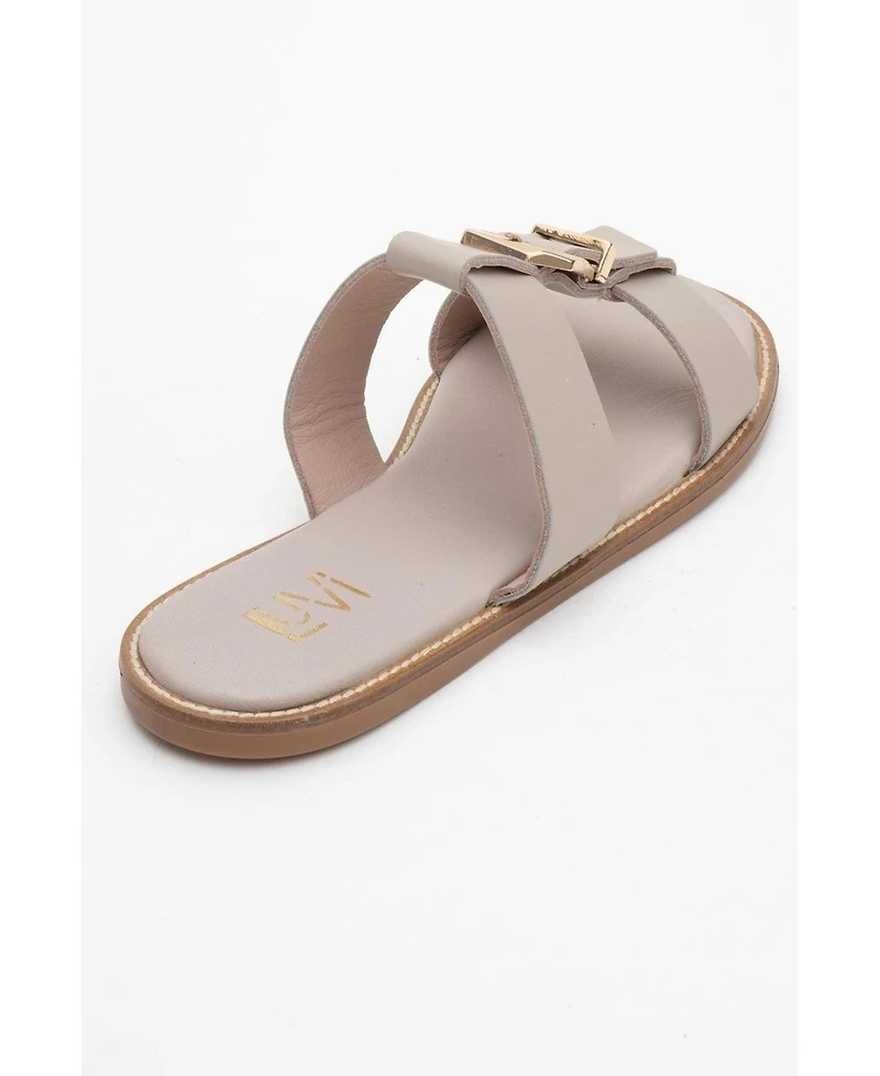 Forever & Always Shoes Sveta Leather Buckled Sandal (Women)