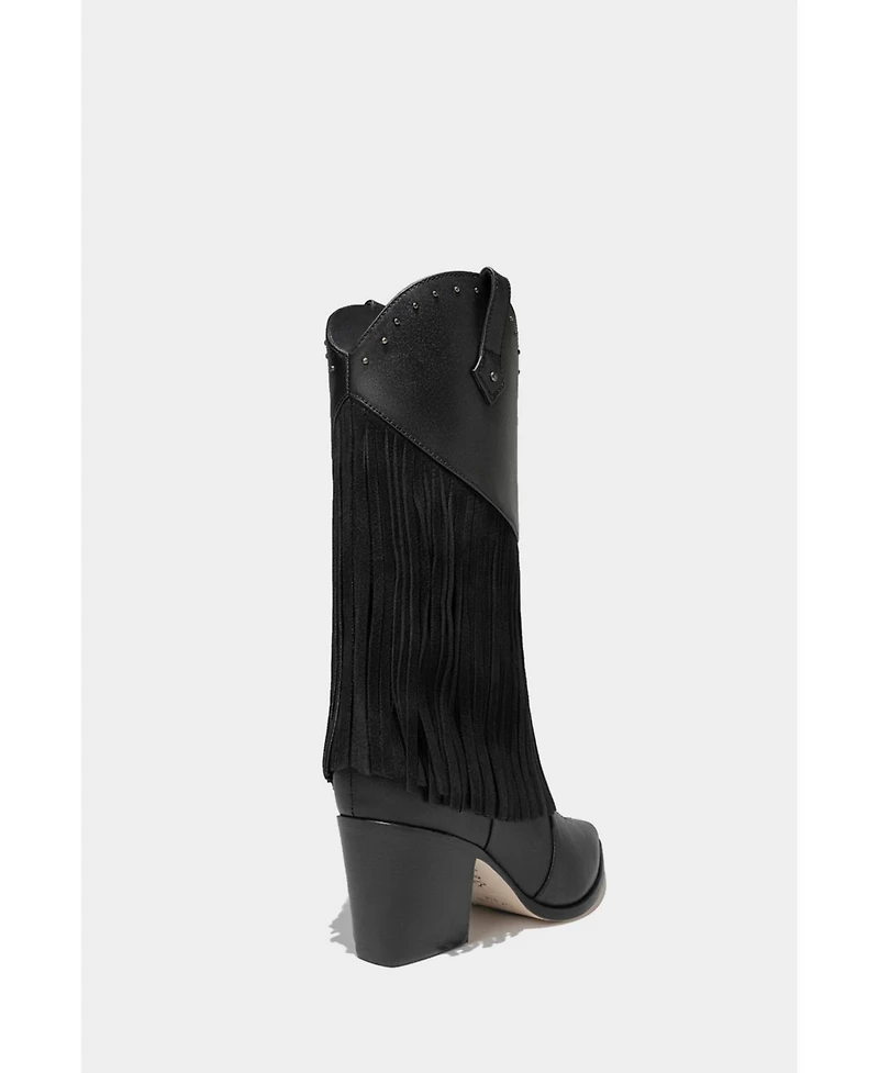 Leather Fringe Boots Feelings By Dante