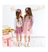 Sweet Wink Baby Girls Hanukkah Doodle Long Sleeve Shirt