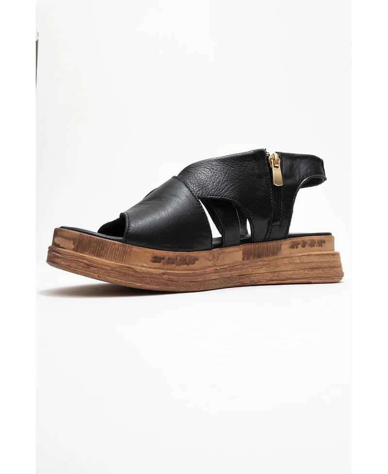Forever & Always Shoes Levine Leather Buckled Side-Zip Sandal (Women)