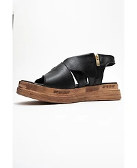 Forever & Always Shoes Levine Leather Buckled Side-Zip Sandal (Women)