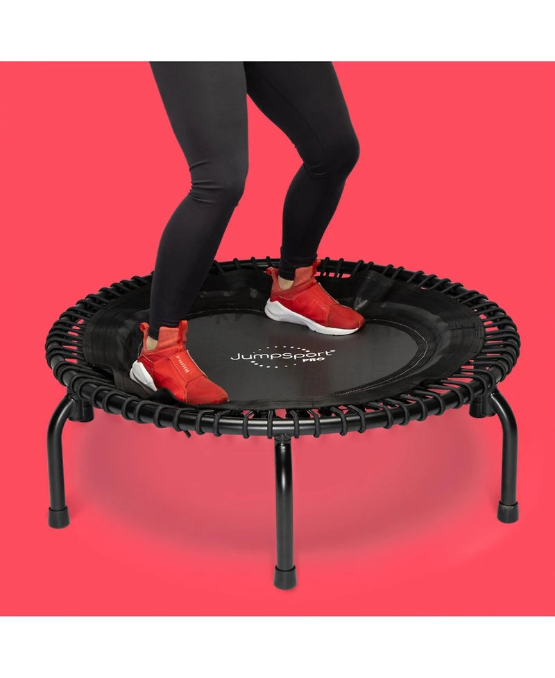 JumpSport 370 Home Gym 39" Heavy Duty Fitness Trampoline with 4-In-1 Dvd, Black