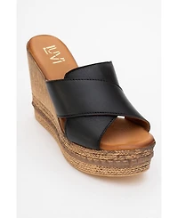 Forever & Always Shoes Lois Wedge Leather Sandal (Women)