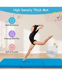 6 x 2 Ft Tri-Fold Gym Mat with Handles and Zippered Cover