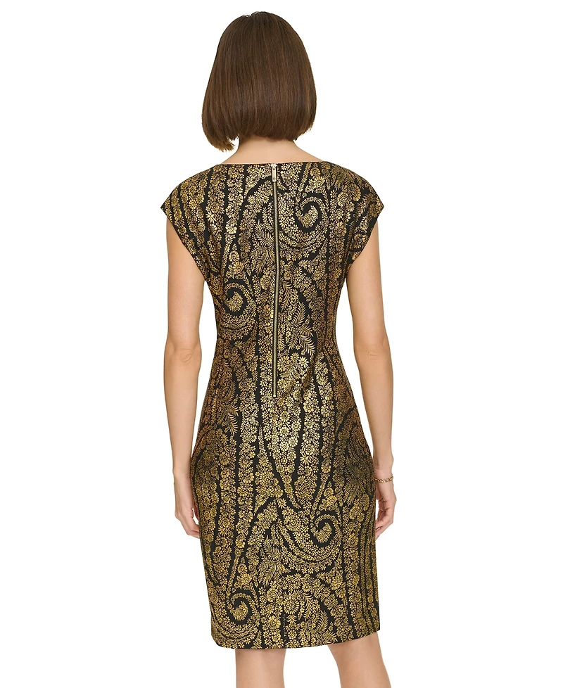 Tommy Hilfiger Petite Foil Print Sheath Dress