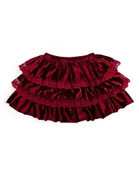 Sweet Wink Baby Girls Ruby Red Velvet Tiered Christmas Tutu Skirt