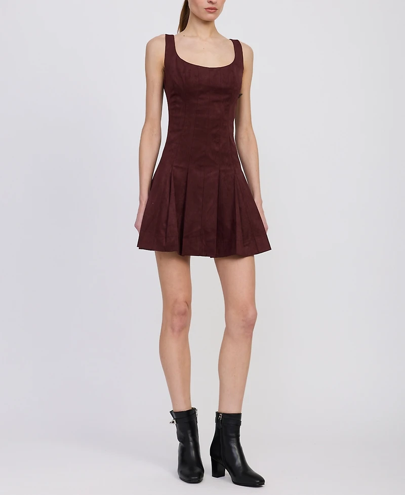 En Saison Women's Delphine Pleated A-line Mini Dress
