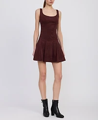 En Saison Women's Delphine Pleated A-line Mini Dress