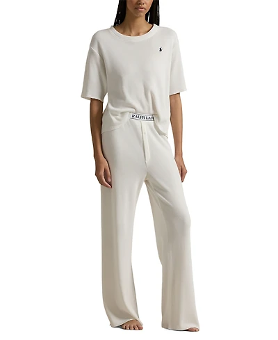Polo Ralph Lauren Women's 2-Piece Waffle-Knit Top and Pants Pajama Set