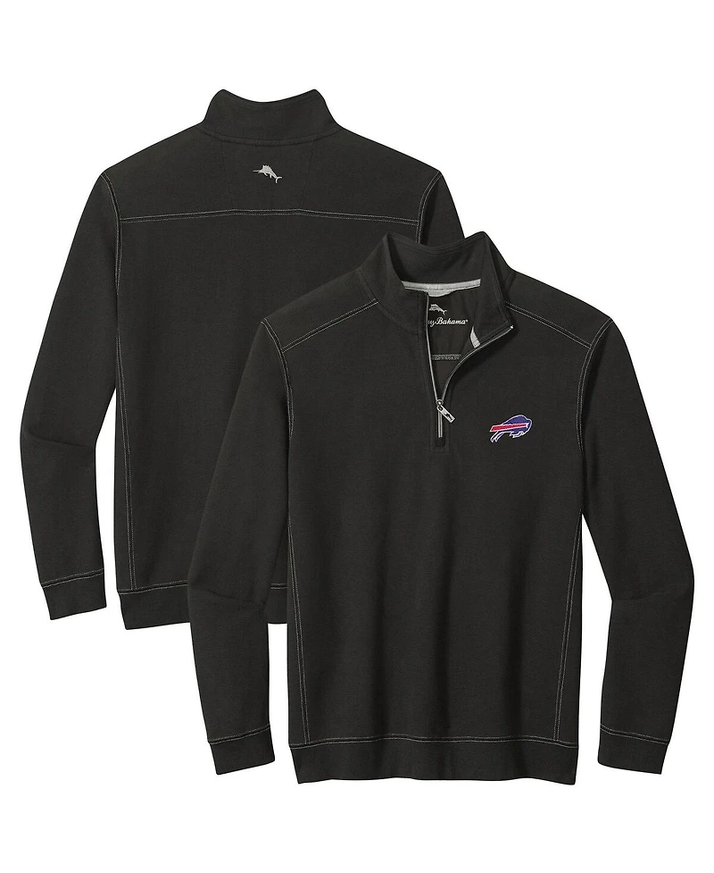 Tommy Bahama Men's Black Buffalo Bills Big Tall Montego Bay Half-Zip Pullover Hoodie