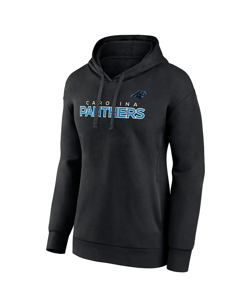 Fanatics Women's Black Carolina Panthers Iconic Cotton Fleece Checklist Pullover Hoodie