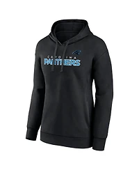 Fanatics Women's Black Carolina Panthers Iconic Cotton Fleece Checklist Pullover Hoodie
