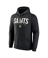 Fanatics Men's Black New Orleans Saints Pylon Outline Pullover Hoodie