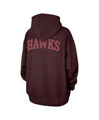 Jordan Women's Burgundy Atlanta Hawks Courtside Statement Edition Oversize Pullover Hoodie
