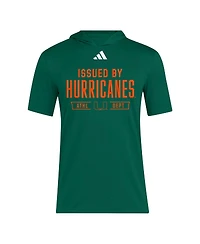 Adidas Men's Green Miami Hurricanes 2025 Areoready Sideline Training Hooded T-Shirt