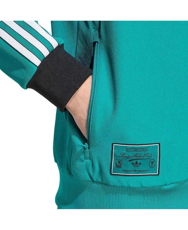 Adidas Men's Green Liverpool Terrace Icons Full-Zip Track Jacket