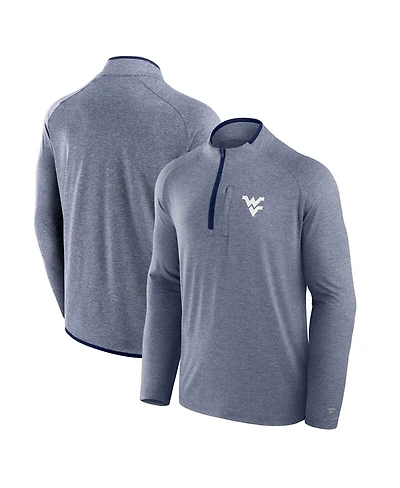 Fanatics Men's Navy West Virginia Mountaineers Mock Neck Half-Zip Pullover Jacket
