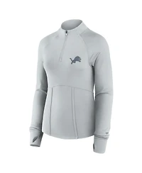 Fanatics Women's Gray Detroit Lions Elements Raglan Quarter-Zip Jacket