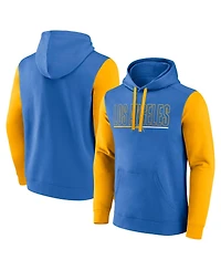 Fanatics Men's Powder Blue/Gold Los Angeles Chargers Outline Pullover Hoodie