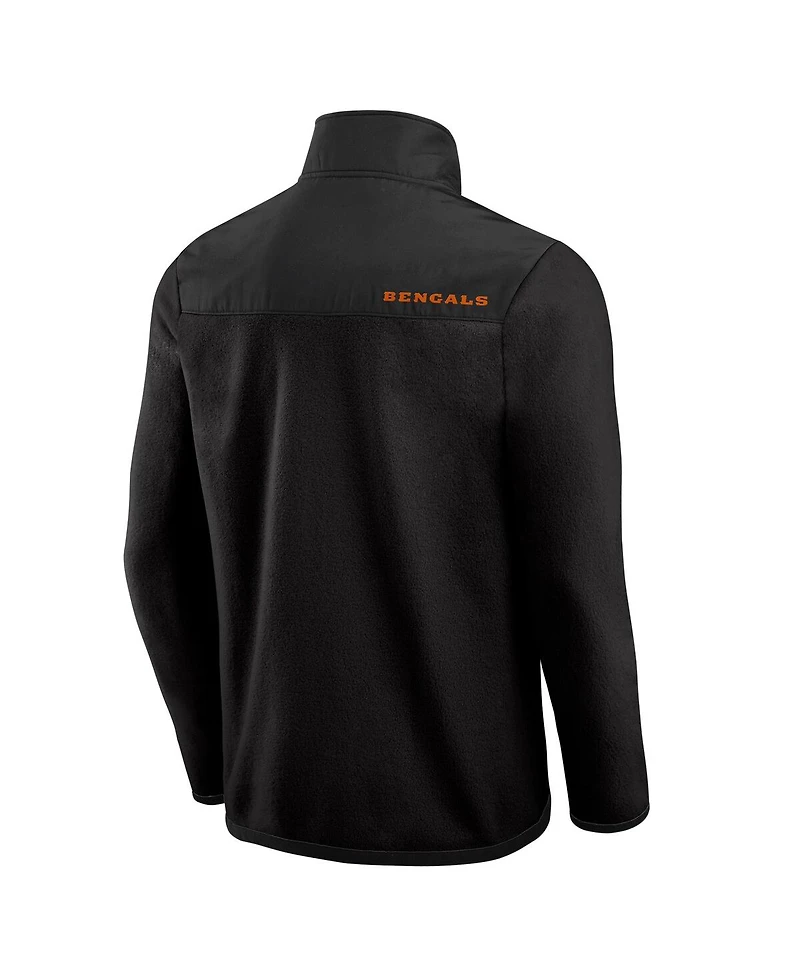 Darius Rucker Collection by Fanatics Men's Black Cincinnati Bengals Colorblock Polar Fleece Full-Zip Jacket