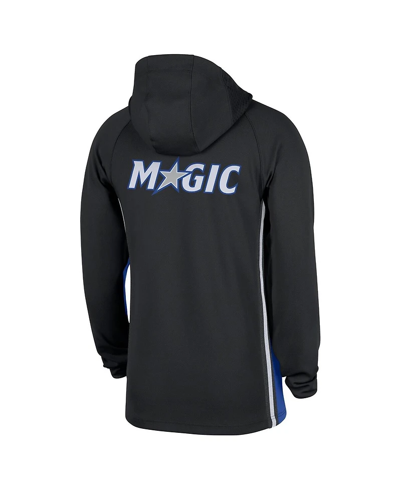 Nike Men's Black Orlando Magic Authentic On Court Zone Quarter-Zip Dri-fit Hoodie Jacket