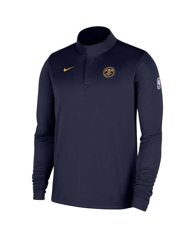 Nike Men's Navy Denver Nuggets 2025/26 Authentic Coaches Quarter-Zip Dri-Fit Sweatshirt