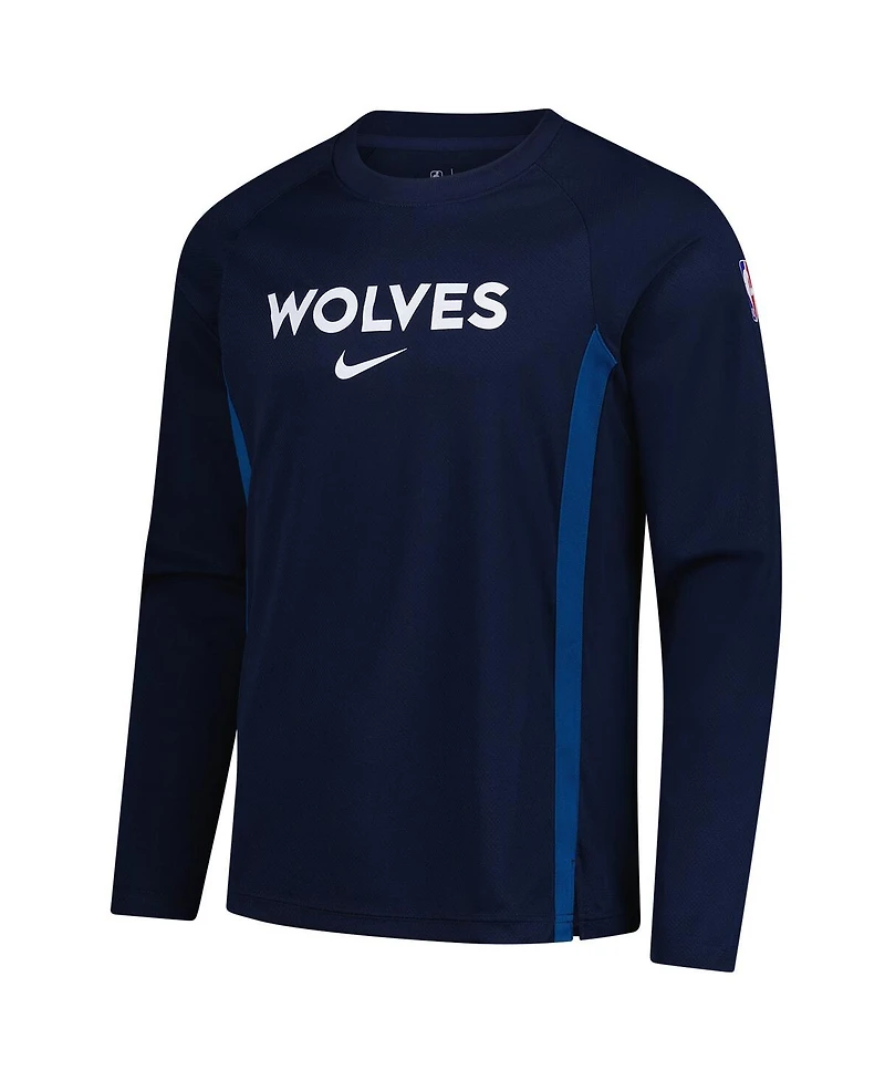Nike Men's Navy Minnesota Timberwolves 2025/26 Authentic Pre-Game Legend Dri-fit Long Sleeve Shooting Shirt