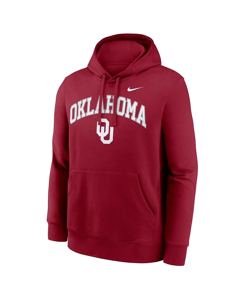 Nike Men's Crimson Oklahoma Sooners Club Fleece Arch Pullover Hoodie