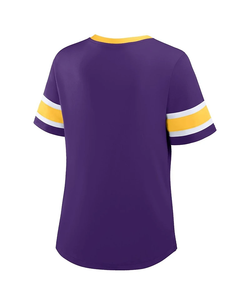 Fanatics Women's Purple Minnesota Vikings Redzone Draw Play Athena Lace-Up T-Shirt