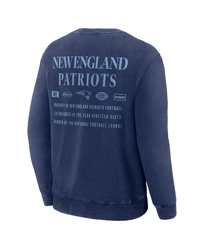Fanatics Men's Navy New England Patriots Deep Route Pullover Sweatshirt
