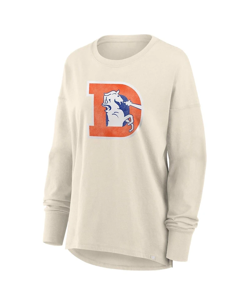 Fanatics Women's Cream Denver Broncos Dove Legacy Long Sleeve T-Shirt