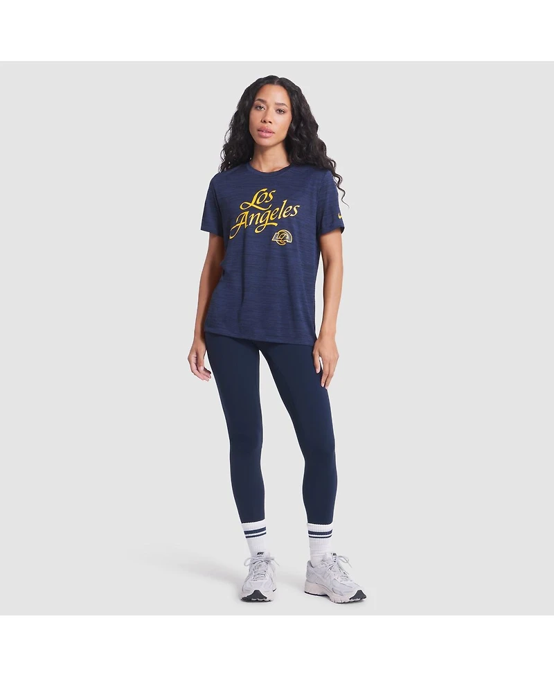 Nike Women's Midnight Blue Los Angeles Rams 2025 Rivalries Collection Sideline Velocity Dri-fit T-Shirt
