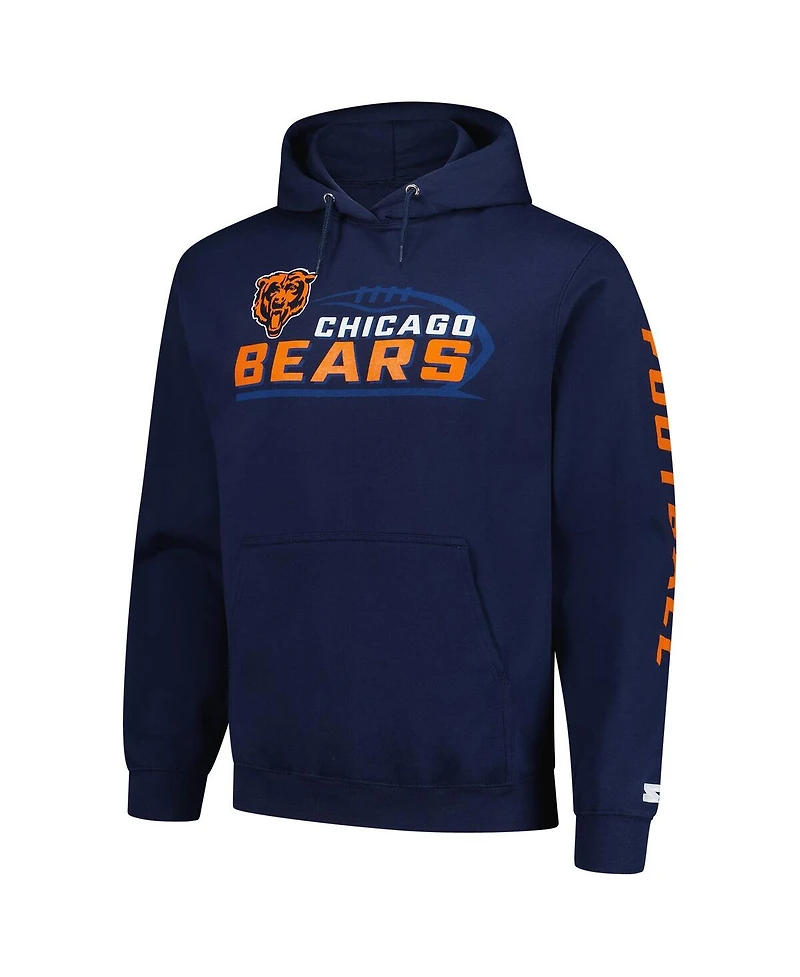 Starter Men's Navy Chicago Bears Pullover Hoodie