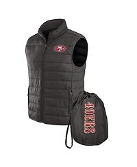 Darius Rucker Collection by Fanatics x Nfl Men's Black San Francisco 49ers Packable Full-Zip Vest with Travel Bag
