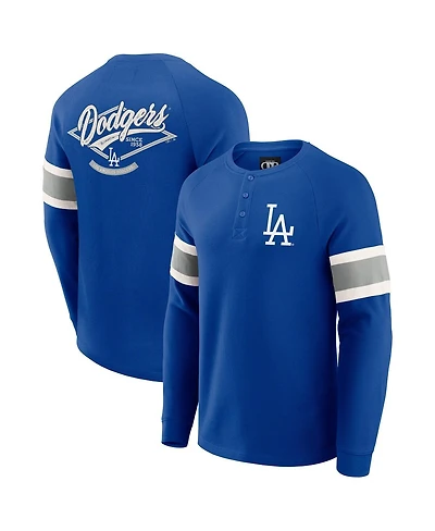 Darius Rucker Collection by Fanatics Men's Royal Los Angeles Dodgers Waffle-Knit Raglan Long Sleeve Henley T-Shirt