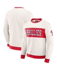 Darius Rucker Collection by Fanatics Men's Cream Philadelphia Phillies Colorblock Crewneck Sweatshirt