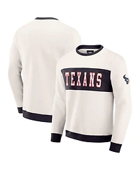 Darius Rucker Collection by Fanatics Men's Cream Houston Texans Colorblock Crewneck Sweatshirt