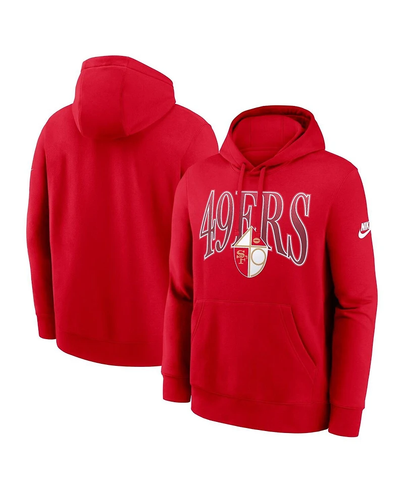Nike Men's Scarlet San Francisco 49ers Full Blitz Club Fleece Pullover Hoodie