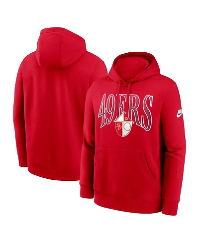 Nike Men's Scarlet San Francisco 49ers Full Blitz Club Fleece Pullover Hoodie