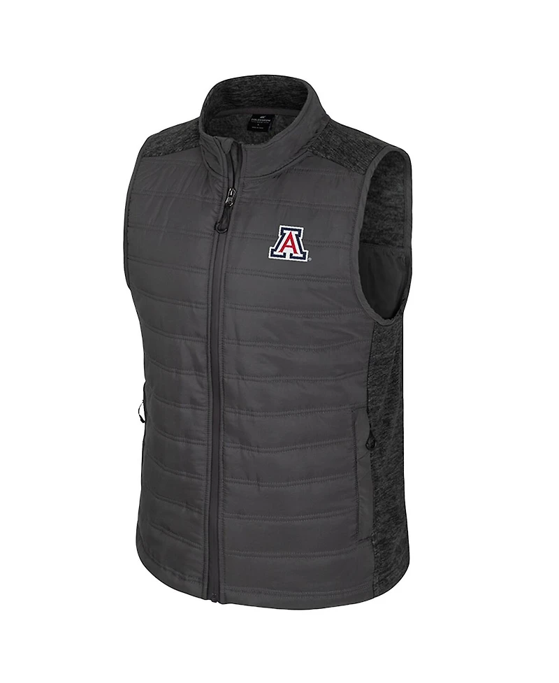 Colosseum Men's Charcoal Arizona Wildcats Nightman Full-Zip Puffer Vest