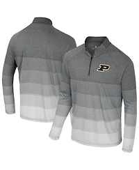 Colosseum Men's Gray Purdue Boilermakers Ai Striped Mesh Quarter-Zip Raglan Windshirt Jacket