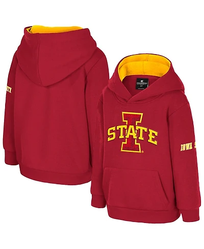 Colosseum Toddler Cardinal Iowa State Cyclones Big Logo Volume Fleece Pullover Hoodie