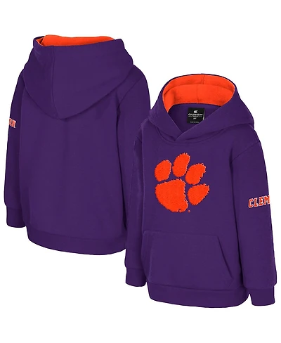 Colosseum Toddler Purple Clemson Tigers Big Logo Volume Fleece Pullover Hoodie