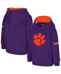 Colosseum Toddler Purple Clemson Tigers Big Logo Volume Fleece Pullover Hoodie